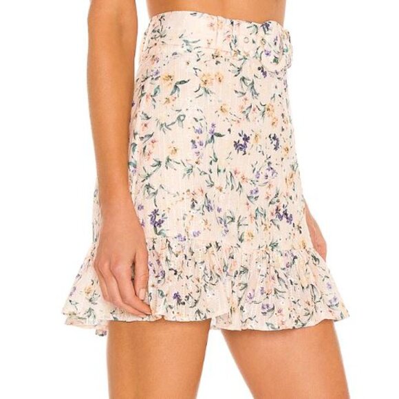 NWT Lovers + Friends | Jill Mini Eyelet Skirt in Peach Ditsy Floral | Size Small - Picture 2 of 10